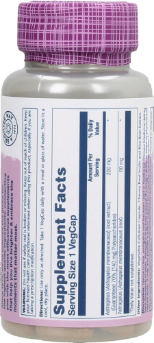 Astragalus Vital Extract 200 mg (Экстракт корня Астрагала 200 мг) 30 вег капсул (Solaray) фото 2
