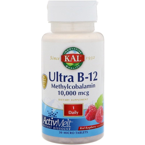 Ultra B-12 Methylcobalamin ActivMelt 10000 мкг (Б12 Метилкобаломин) 30 леденцов (KAL)