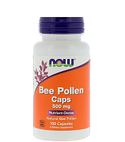 Bee Pollen Caps 500 мг (Капсулы с Пчелиной Пыльцой) 100 капсул (Now Foods)
