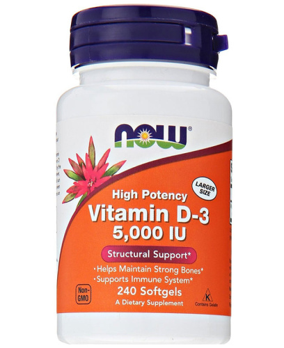 Vitamin D-3 5000 IU 240 капс (Now Foods) фото 2
