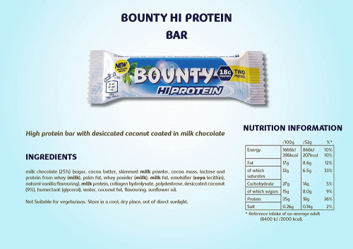 Bounty HiProtein Bar 52 гр (Mars Incorporated) фото 5