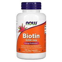 Biotin 5000 мкг (Биотин) 120 капсул (Now Foods)