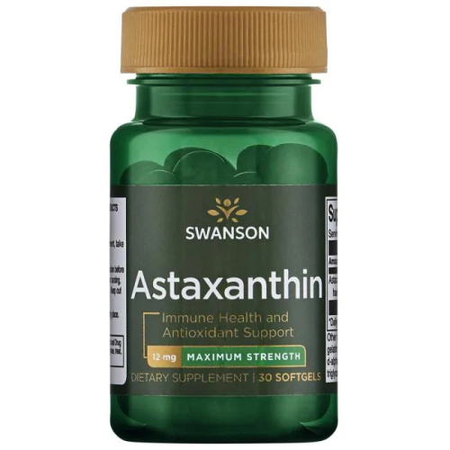 Astaxanthin 12 mg (срок 07/23) 30 мягких капсул (Swanson) срок