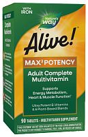 Alive! Max3 Potency (мультивитаминный комплекс с железом) 90 таблеток (Nature's Way)