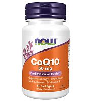CoQ10 50 мг With Selenium & Vitamin E (Коэнзим Q10) 50 мягких капсул (Now Foods)