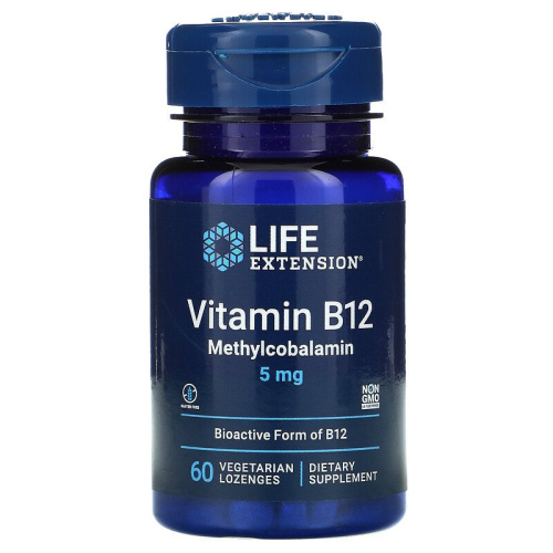 Vitamin B12 Methylcobalamin 5 мг (Витамин Б12 Метилкобаламин) 60 вег леденцов (Life Extension)