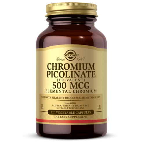 Chromium Picolinate 500 мкг (Пиколинат хрома) 120 растительных капсул (Solgar)