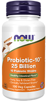 Probiotic-10 25 Billion (Пробиотик-10™ 25 миллиардов) 100 вег капсул (Now Foods)