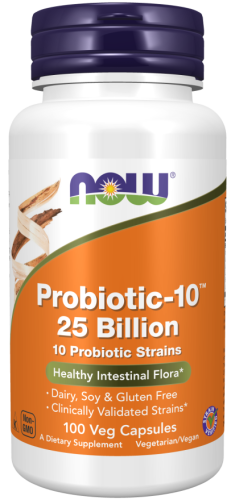 Probiotic-10 25 Billion (Пробиотик-10™ 25 миллиардов) 100 вег капсул (Now Foods)