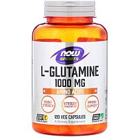 L-Glutamine 1000 мг (L-Глютамин) 120 вег капсул (Now Foods)