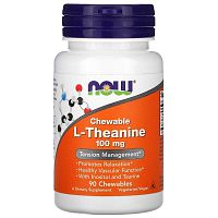L-Theanine 100 мг Chewable (Л-Теанин) 90 жев табл (Now Foods)