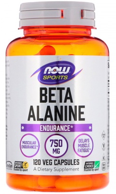 Beta-Alanine 750 mg - 120 капсул (Now Foods) срок 07.21