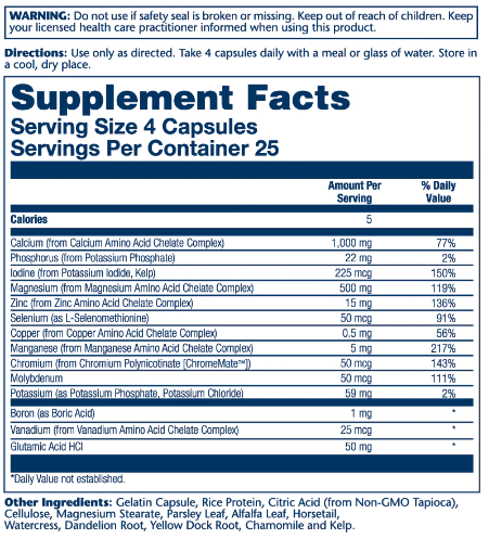 Mega Multi Mineral Iron-Free (Комплекс минералов без железа в составе) 100 капсул (Solaray) фото 2 Mega Multi Mineral Iron-Free (Комплекс минералов без железа в составе) 100 капсул (Solaray) фото 2