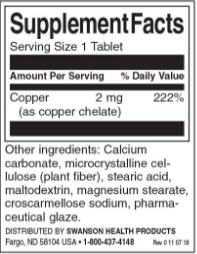 Copper (Медь) 2мг 300 таблеток (Swanson) фото 2 Copper (Медь) 2мг 300 таблеток (Swanson) фото 2