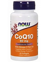 Co-Q10 60 mg Omega-3 Fish Oil 120 капсул (Now Foods) фото 3