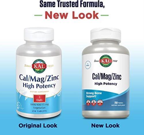 Cal/Mag/Zinc High Potency (Кальций, Магний, Цинк) 250 таблеток (KAL) фото 2 Cal/Mag/Zinc High Potency (Кальций, Магний, Цинк) 250 таблеток (KAL) фото 2