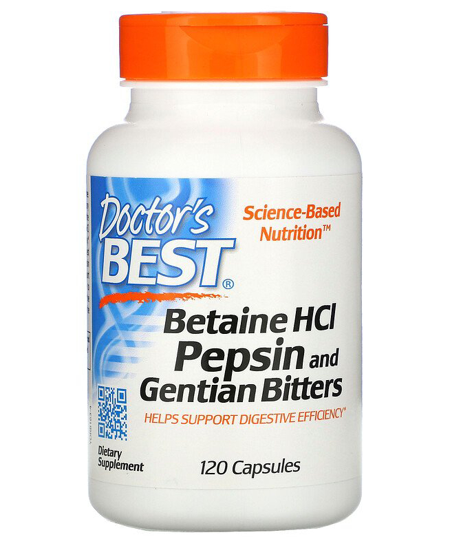 BETAINE HCL PEPSIN & GENTIAN BITTER ОТ DOCTOR’S BEST