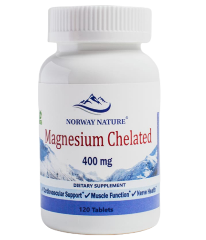 Magnesium Chelated from Magnesium Glycinate 400 мг Norway Nature