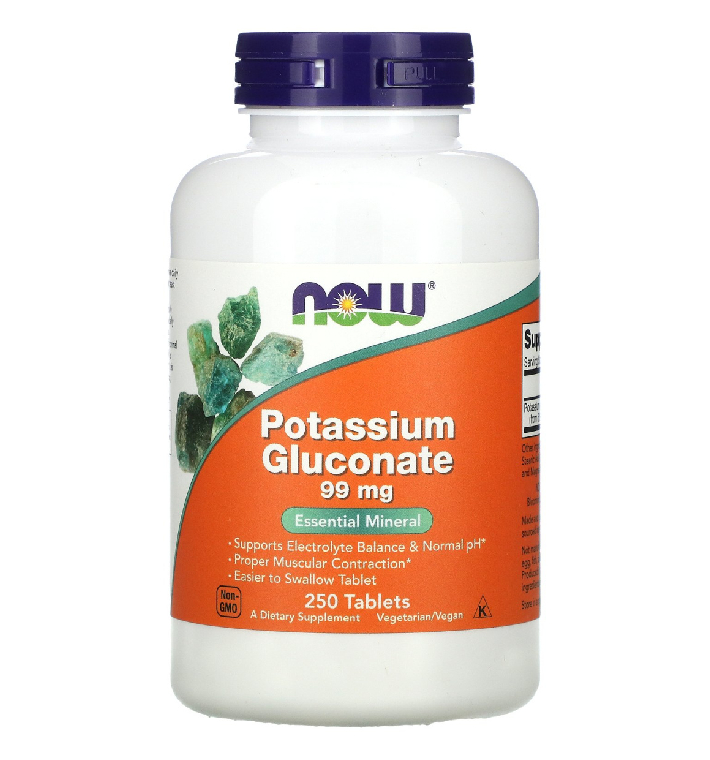 NOW FOODS POTASSIUM GLUCONATE 99 МГ