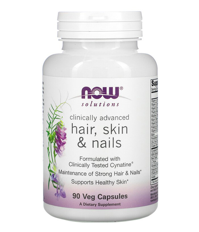SOLUTIONS CLINICALLY ADVANCED HAIR SKIN & NAILS (ВОЛОСЫ, КОЖА И НОГТИ) 90 КАПСУЛ (NOW FOODS)