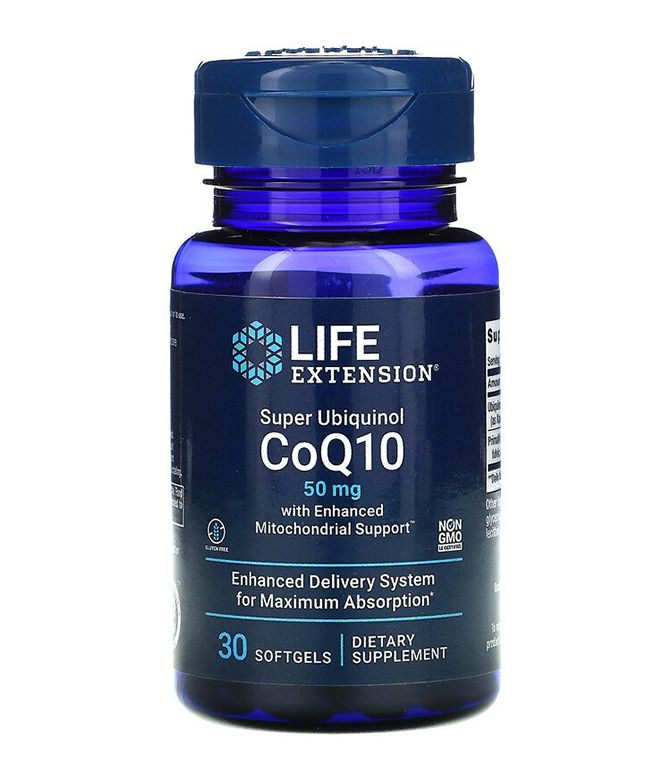 SUPER UBIQUINOL COQ10 50 МГ WITH ENHANCED MITOCHONDRIAL SUPPORT ОТ LIFE EXTENSION