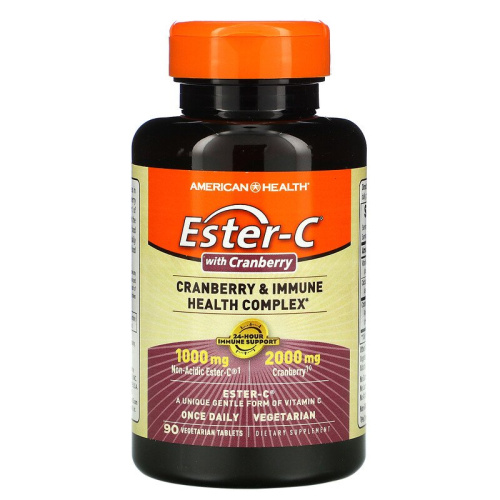 Vitamin C Ester-C с клюквой и комплексом для поддержки иммунитета 90 таблеток (American Health) фото 3