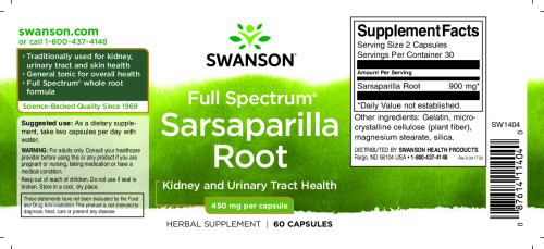 Sarsaparilla Root 450 mg Full Spectrum (Корень Сарсапариллы) 60 капсул (Swanson) фото 3