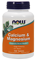 Calcium & Magnesium 2:1 ratio (Кальций и Магний) 100 таблеток (Now Foods)