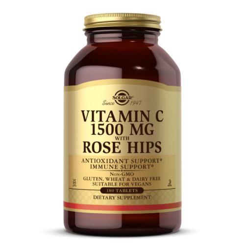 Vitamin C 1500 мг with Rose Hips (витамин C с плодами шиповника) 180 таблеток (Solgar)