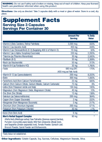 Men's Golden Multivitamin 90 капсул (Solaray) фото 2