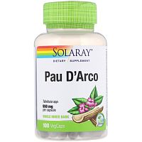 Pau D'Arco 550 mg (Кора Муравьиного Дерева 550 мг) 100 вег капсул (Solaray)