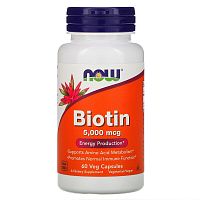 Biotin 5000 мкг (Биотин) 60 капсул (Now Foods) срок 04/2025