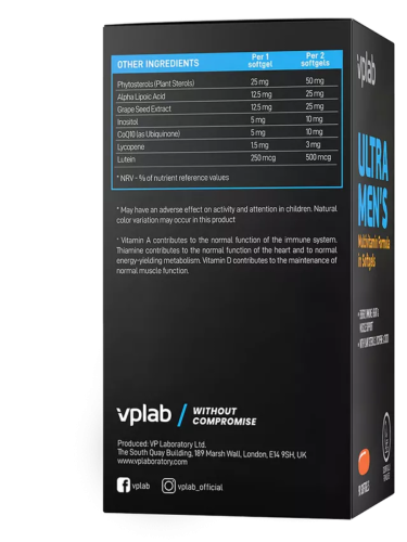 Ultra Men's Multivitamin Formula 90 softgels (VP Lab) фото 5
