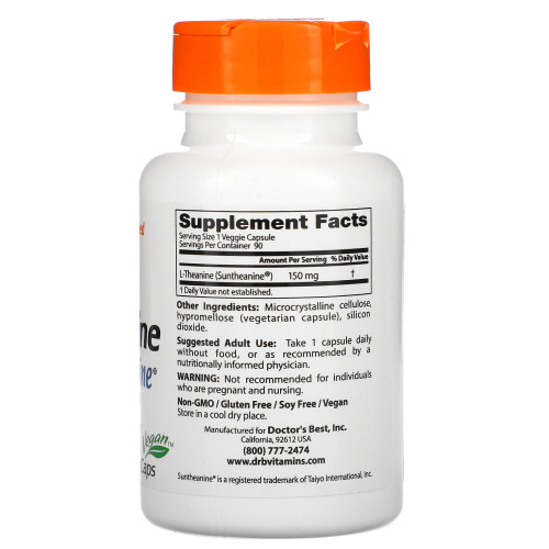 L-Theanine (L-Теанин) with Suntheanine 150 мг 90 капсул (Doctor's Best) фото 2