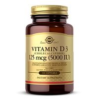 Vitamin D3 (Витамин Д3) 125 мкг (5000 IU) 100 гелевых капсул (Solgar)