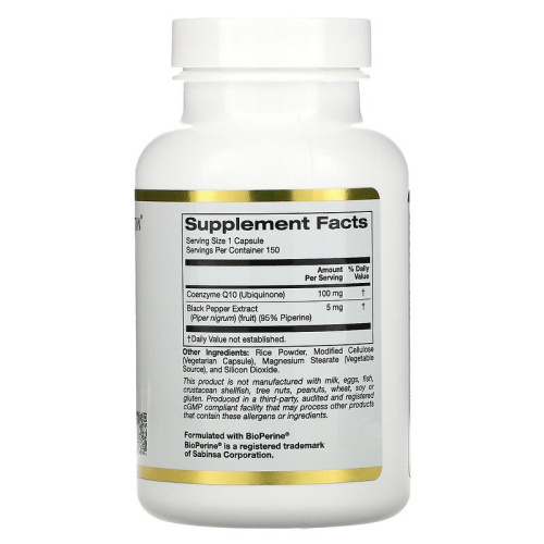 Коэнзим Q10 100 mg - 150 капсул (California Gold Nutrition) фото 2