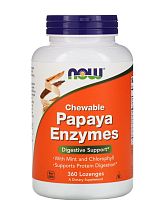 Papaya Enzymes (Жевательные Ферменты Папайи) 360 пастилок (Now Foods)