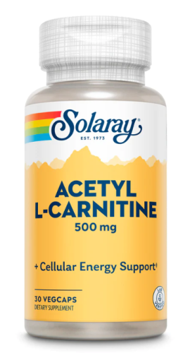 Acetyl L-Carnitine 500 mg (Ацетил L-карнитин 500 мг) 30 вег капсул (Solaray)
