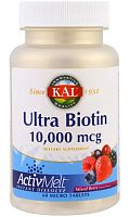 Ultra Biotin 10000 мкг ActivMelt (Б7 Биотин) 60 леденцов (KAL)