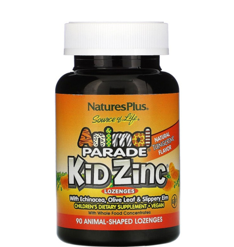 Kid Zinc (Цинк для детей) вкус натурального мандарина 90 пастилок (NaturesPlus) фото 3