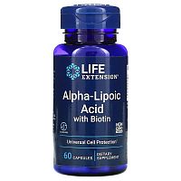 Alpha-Lipoic Acid with Biotin 250 мг (Альфа-Липоевая кислота с Биотином) 60 капсул (Life Extension)