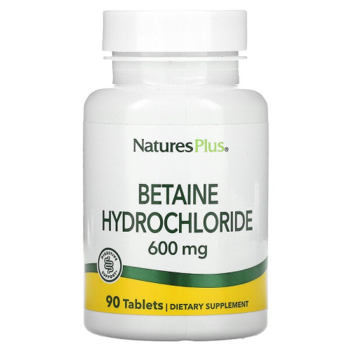Betaine Hydrochloride 600 мг (Бетаин Гидрохлорид) 90 таблеток (NaturesPlus)