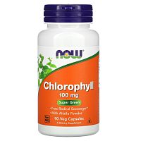Chlorophyll 100 мг (Хлорофилл) 90 вег капсул (Now Foods)