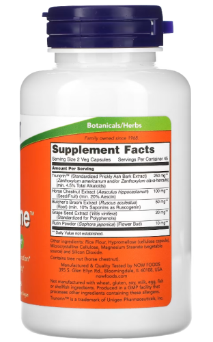 Vein Supreme 90 вег капсул (Now Foods) фото 2