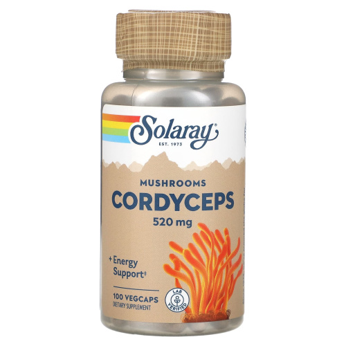 Cordyceps 520 mg (Органический гриб Кордицепс 520 мг) 100 вег капсул (Solaray) фото 6