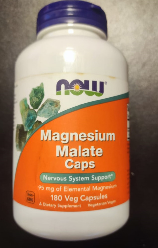 Magnesium Malate CAPS (Магний Малат) 180 вег капс (Now Foods) Деформированная упаковка фото 5