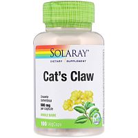 Cat`s Claw 500 mg (Кошачий Коготь 500 мг) 100 вег капсул (Solaray)