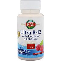 Ultra B-12 Methylcobalamin ActivMelt 10000 мкг (Б12 Метилкобаломин) 30 леденцов (KAL)