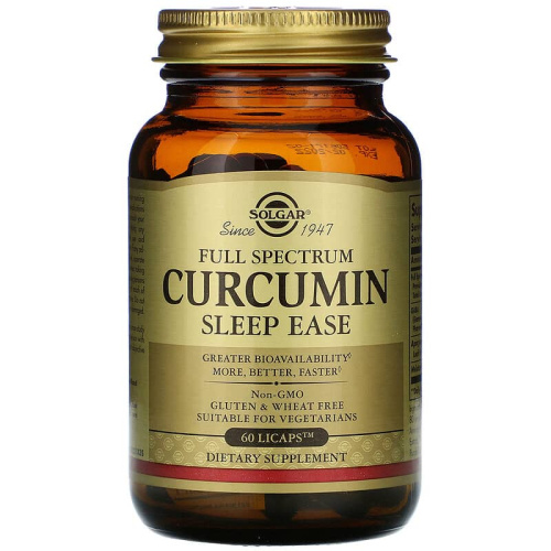 Full Spectrum Curcumin SLEEP EASE (КУРКУМИН, ГАМК, МЕЛАТОНИН) 60 капсул (SOLGAR) Срок 07/22 фото 2