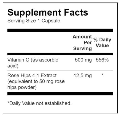 Vitamin C with Rose Hips 1000 мг (Витамин С) 30 капсул (Swanson) фото 2